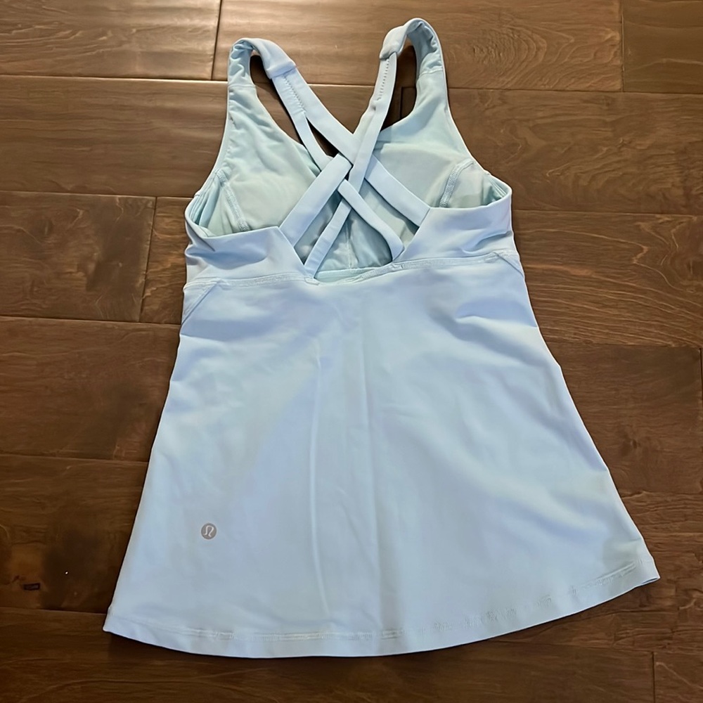 NWOT Lululemon Light Blue Criss Cross Back Tank